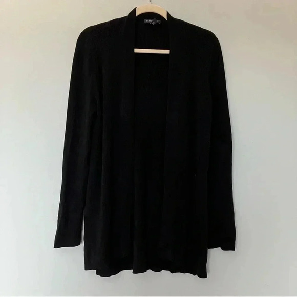 Eileen Fisher 100% tencel lyocell  black ribbed open cardigan - Picture 1 of 6